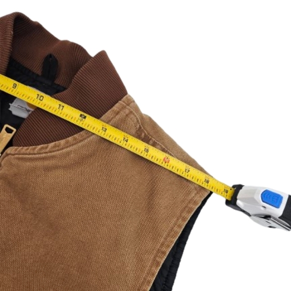 🔥VTG Carhartt Men's Brown Tan Canvas Duck Full Zip Vest Size 2XL - Picture 5 of 11